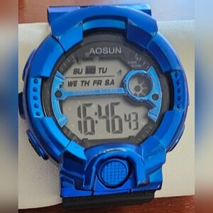 AOSUN Men's Digital Sports Watch Blue